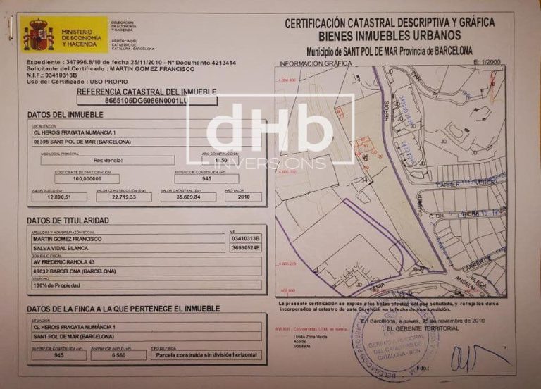 Parcela en Sant Pol De Mar – Venta – REF:SOL33